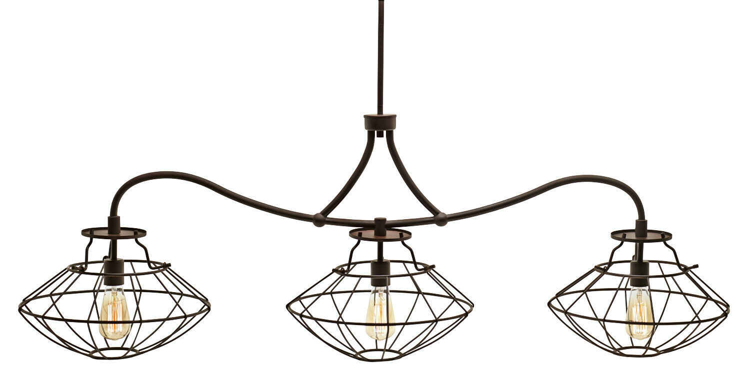 HJ Scott LP-585 Industrial Style Wire Cage Billiards Pool Table Light